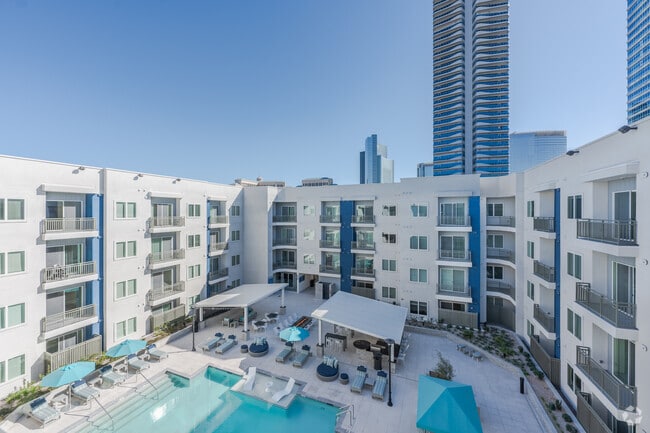 Outdoor Living/Pool Area - Aura Vegas Apartments