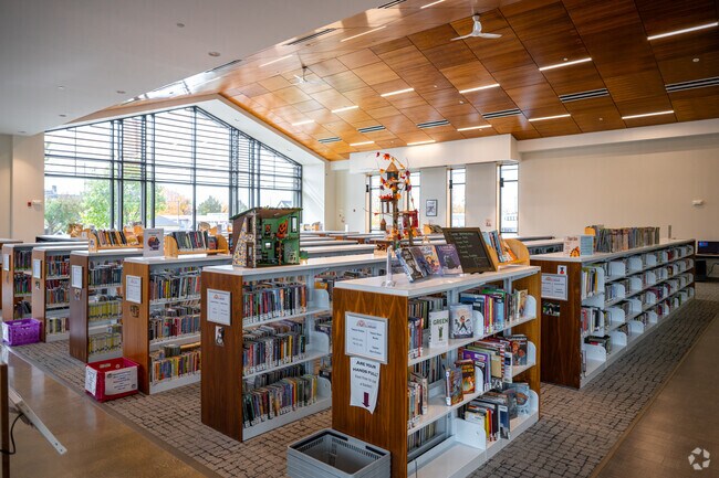The Martinsville Public Library has a beautiful modern wing and a large selection.