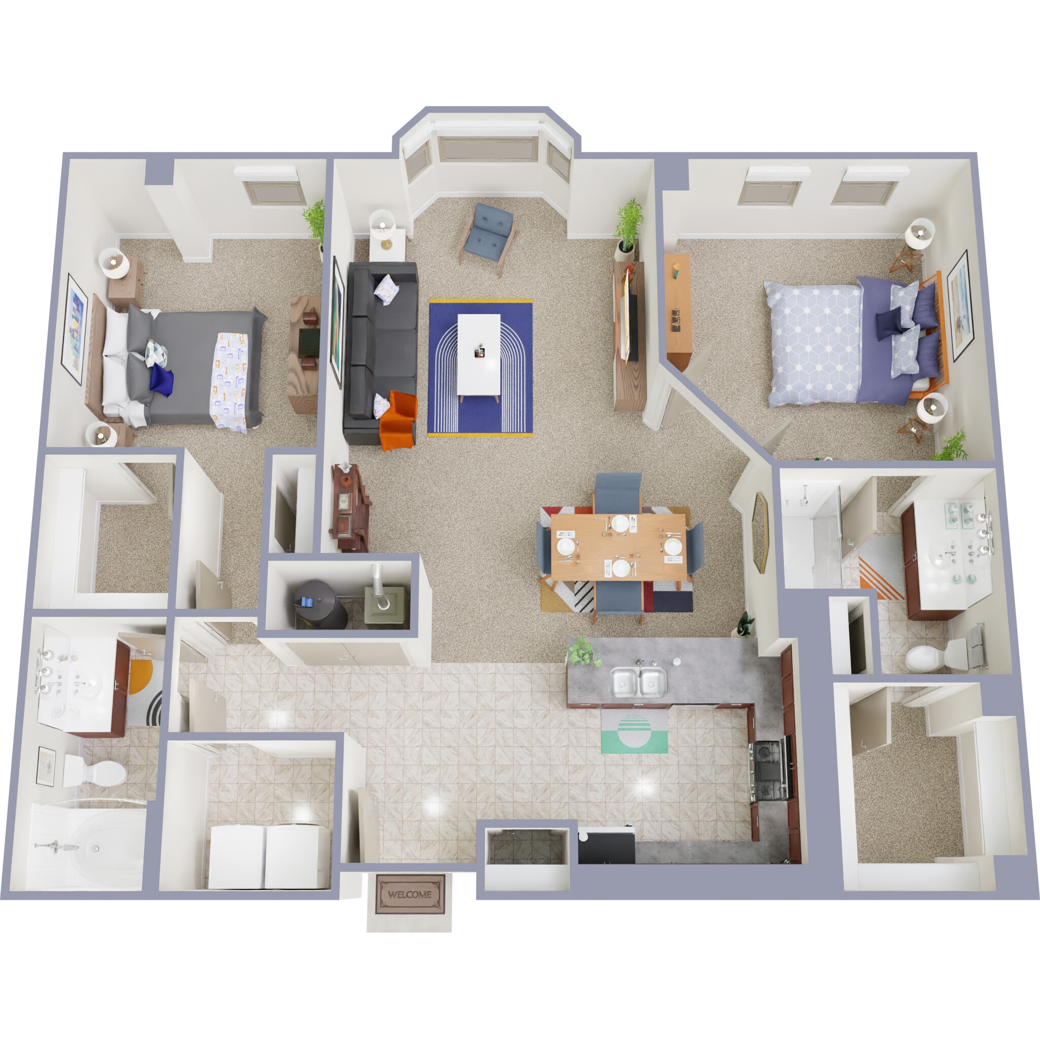 Crocker Park Living – The Residences 2 Bedroom 2 Bath