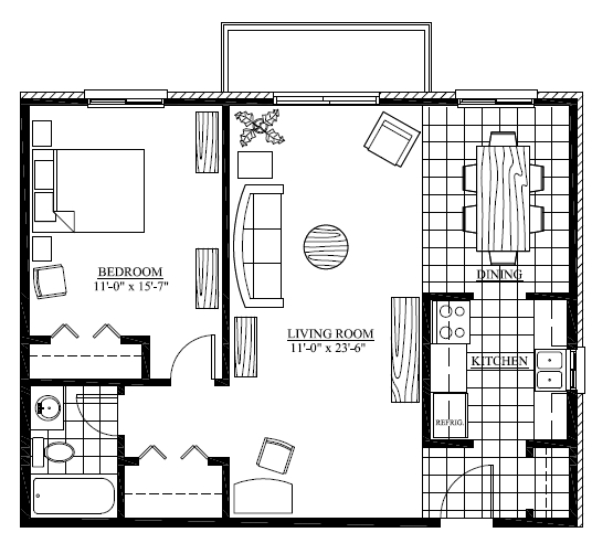 Hilltop Apartments and Townhomes – One Bedroom