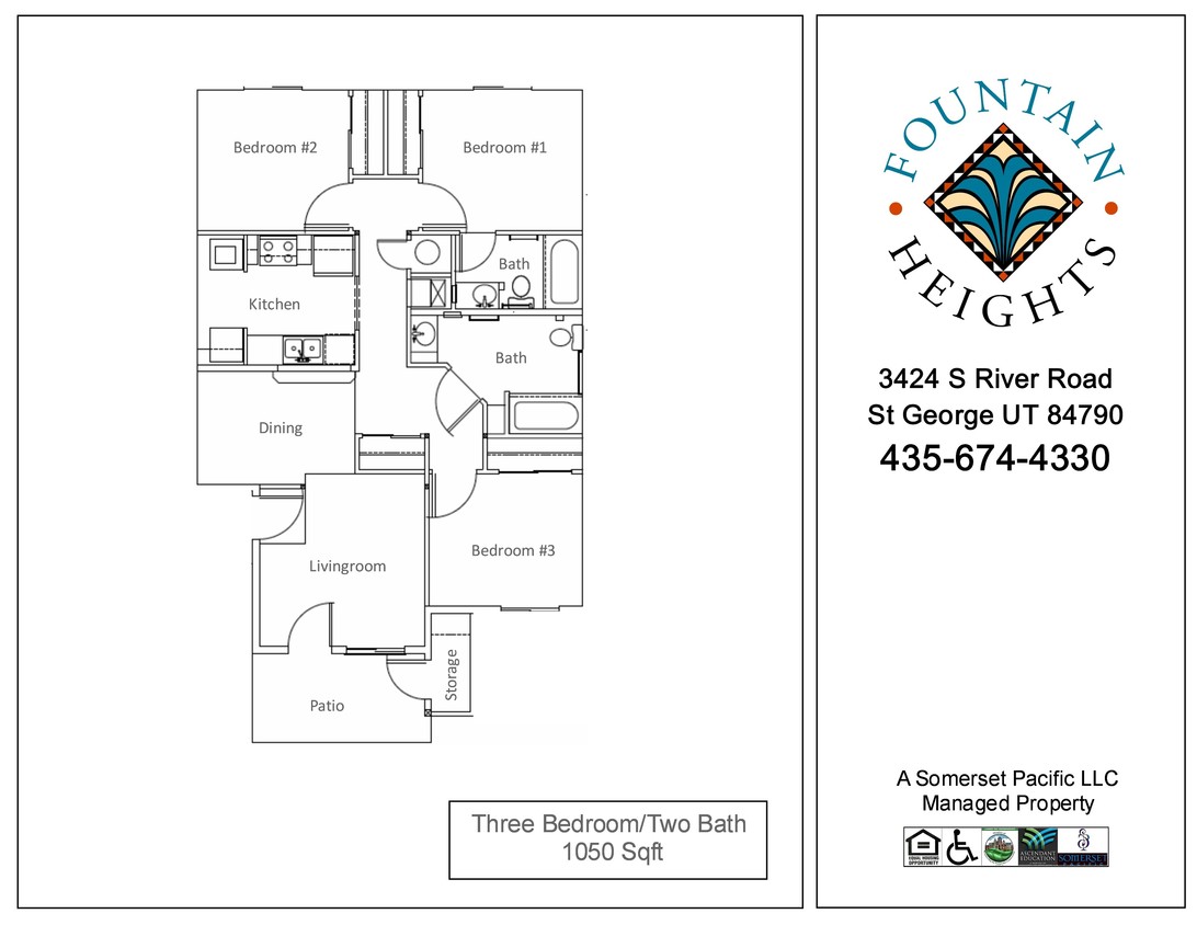 Plano de planta - Fountain Heights Apartment