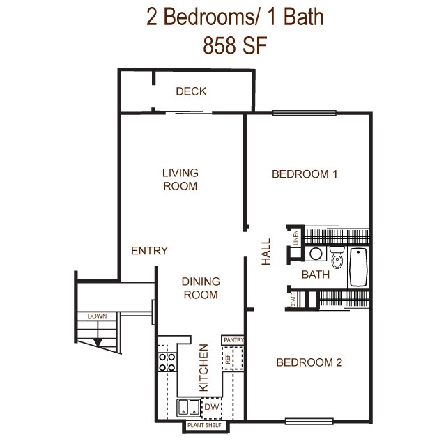 Plano de planta - Olivewood Garden Apartments