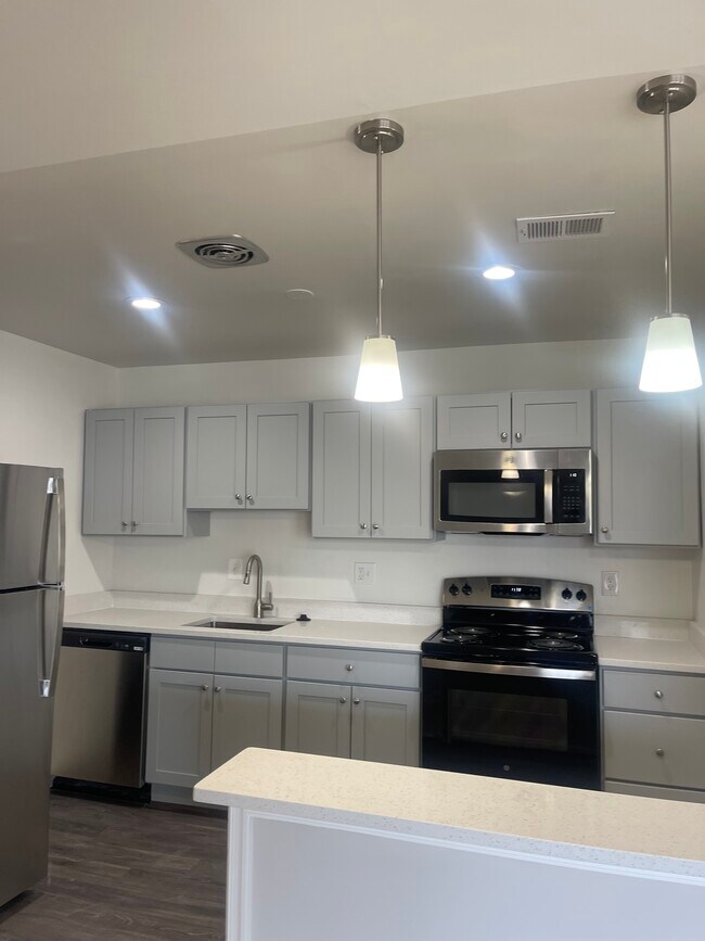 Cocina - Armarios grises - Skyview Apartments