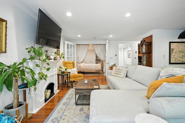 Living room, french doors to bedroom - 157 Beacon St