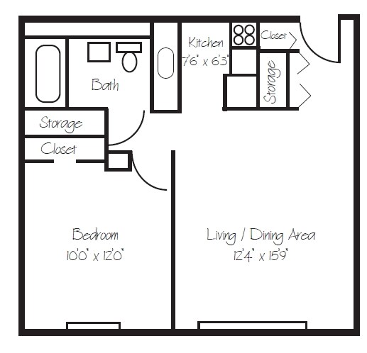 1BR/1BA - Elizabeth Square Apartments
