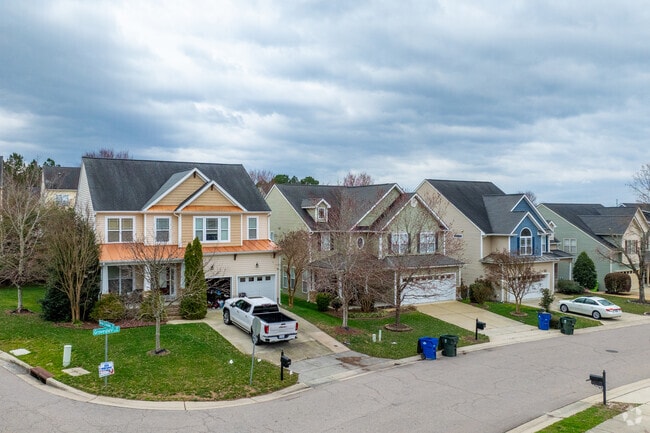 Traditional style newer construction homes are prevalent in Knightdale.
