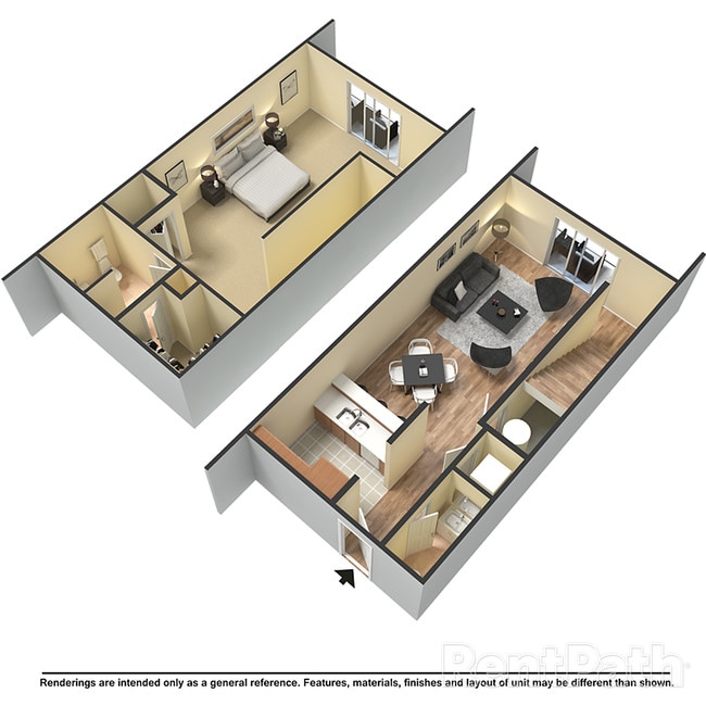 Orleans Style 1 BR 3D 896sqft - Fort Bayou Apartments and Condos