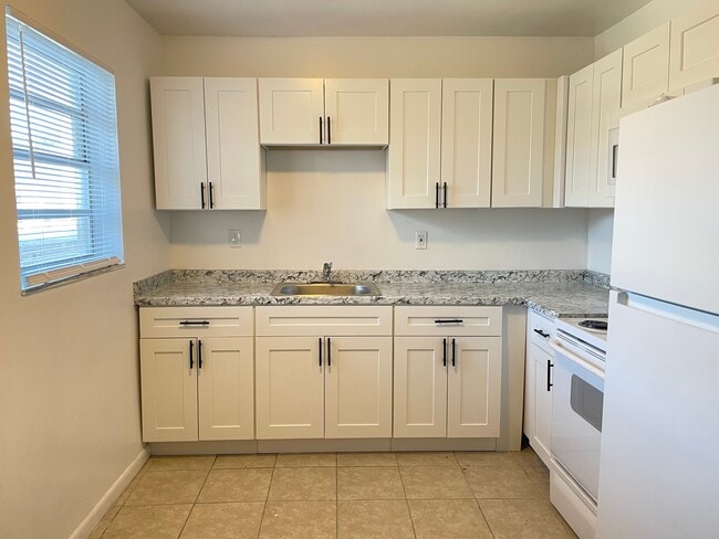 2 Bedroom Kitchen, renovated - Palm Court Apartments