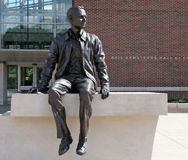 Neil Armstrong statue at the Hall of Engineering