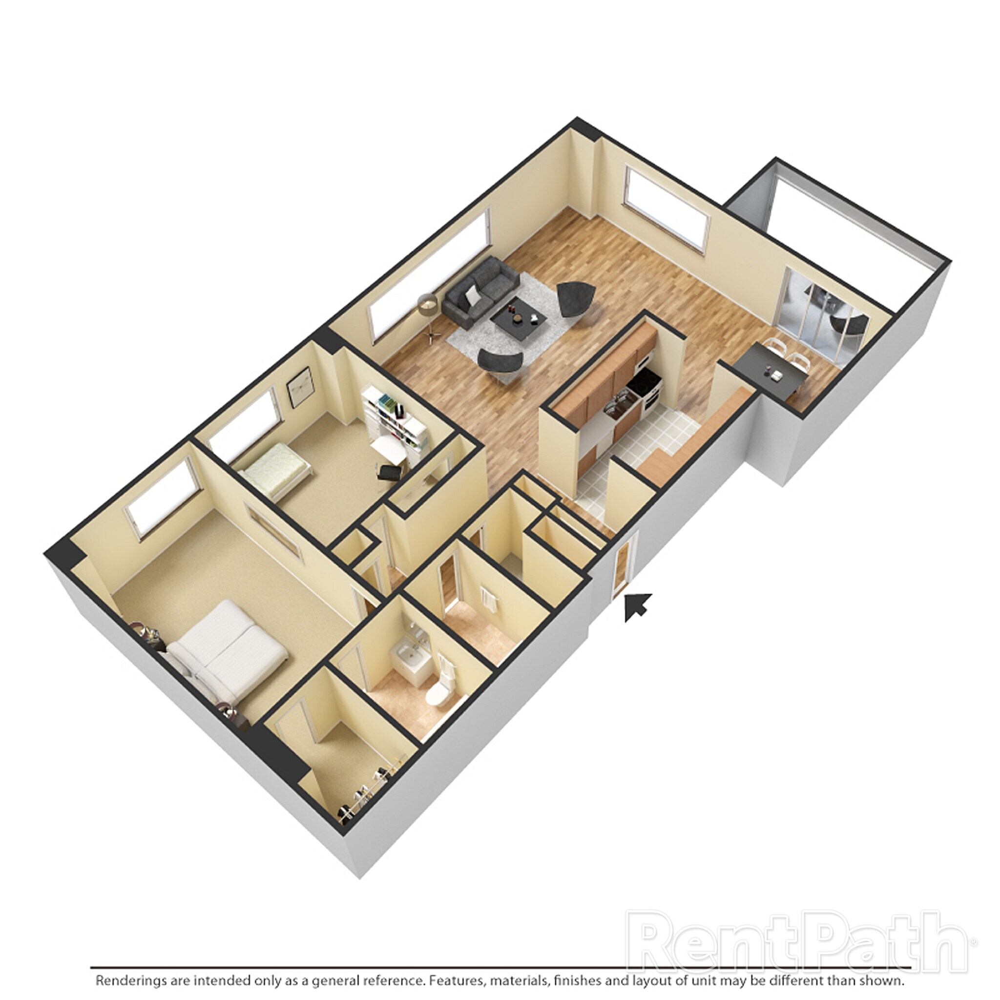 Marine Towers West – 2L2 - 2 Bdrm, 2 Bath-LARGE