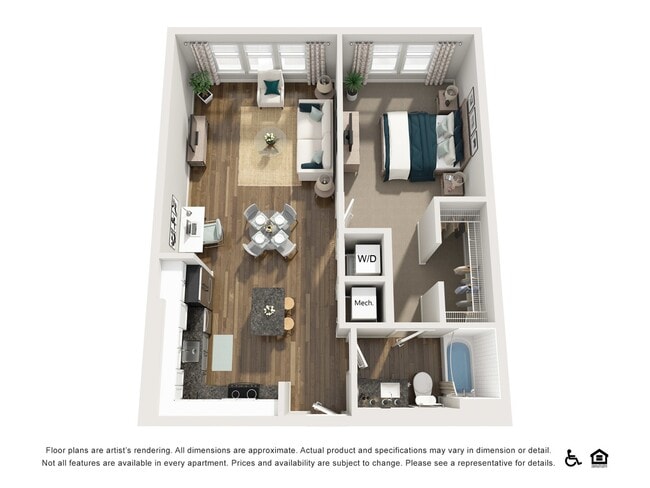 A1.1 | 1x1 | 797 sf - Birchway Rivergate