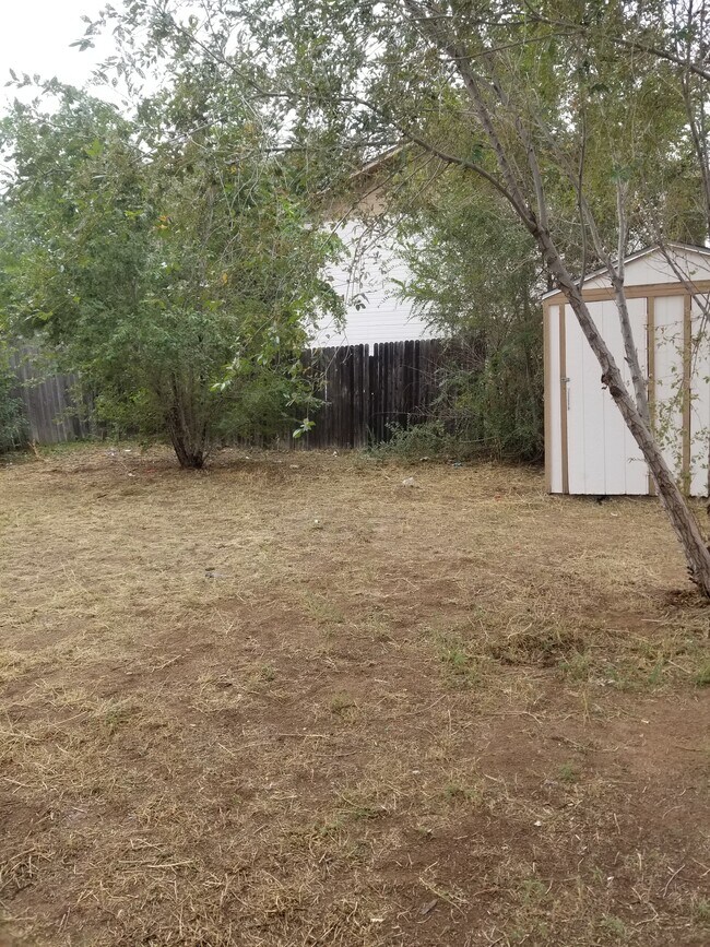 Storage space and fenced back yard - 6764 Locust St