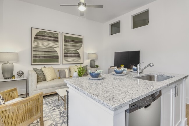 Kitchen and Living Room - The Mason at Six Mile Creek