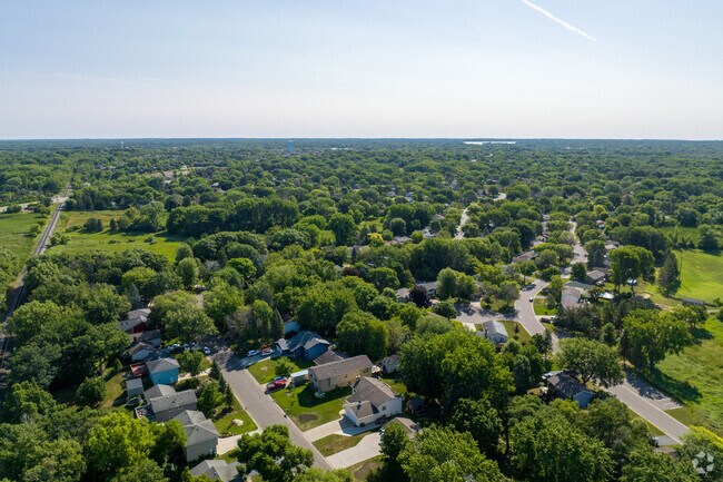 An aerial view looking Southwest over Vadnais Heights.