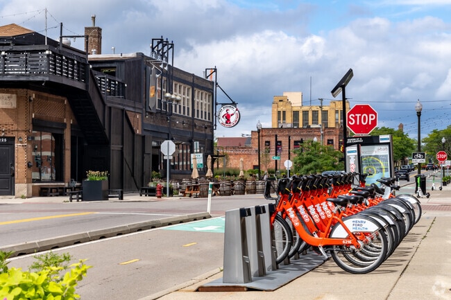 Walk or rent a bike and cruise around Detroit's Riverfront district.