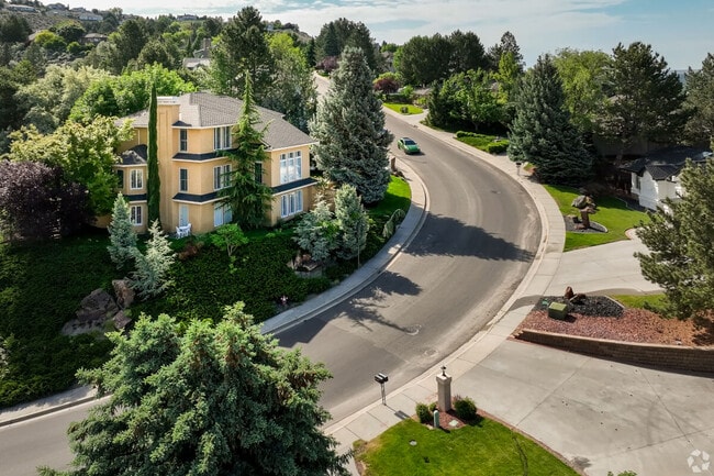 Winding streets and hillside views in Quail Ridge in the Foothills.