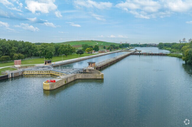 The O'Brien Lock and Dam on the Little Calumet River.