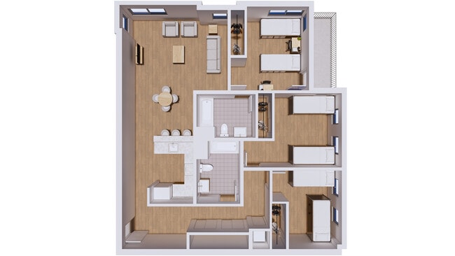 3 Double Rooms - Lofted Beds - C4 3x2 - FOUND Study Downtown Berkeley