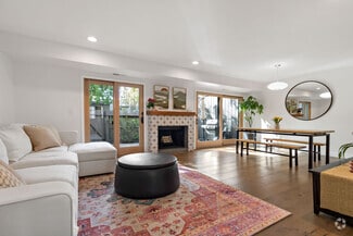 Fireplace and Patio Entrance - 435 Alberto Way