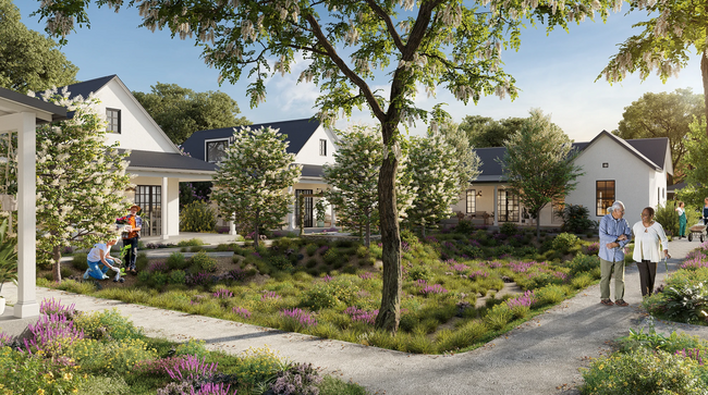 Landscaped cottage court - Griegos Farms