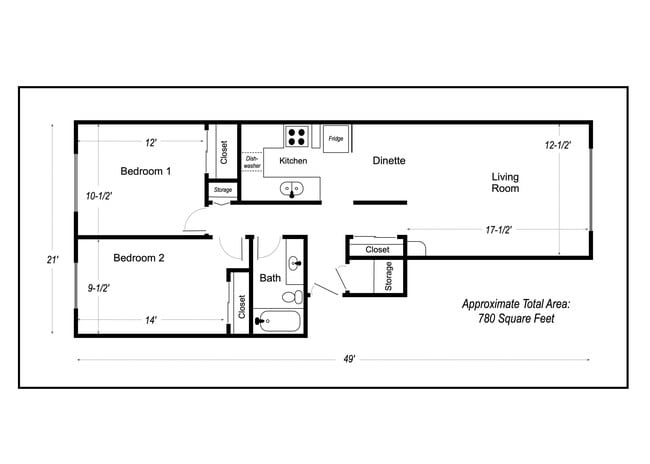 Plan d&#39;étage de l&#39;appartement 101 - Victory Place