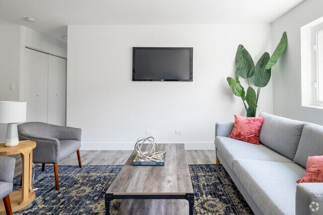 1BR1BA Sala de estar - 5314 N Damen Ave