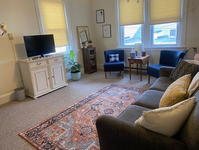 Living room with windows on two walls - 206 Courtland St
