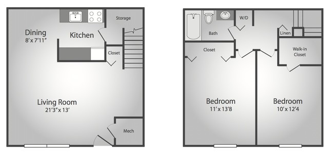 Plano de planta - Middle River Townhomes