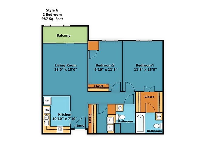 Plano de planta - SummerField Crookston 55+ place apartments