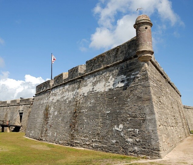 The Castillo de San Marcos opened in 1695