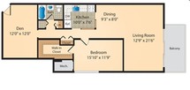 1 BDRM 1 BATH & DEN