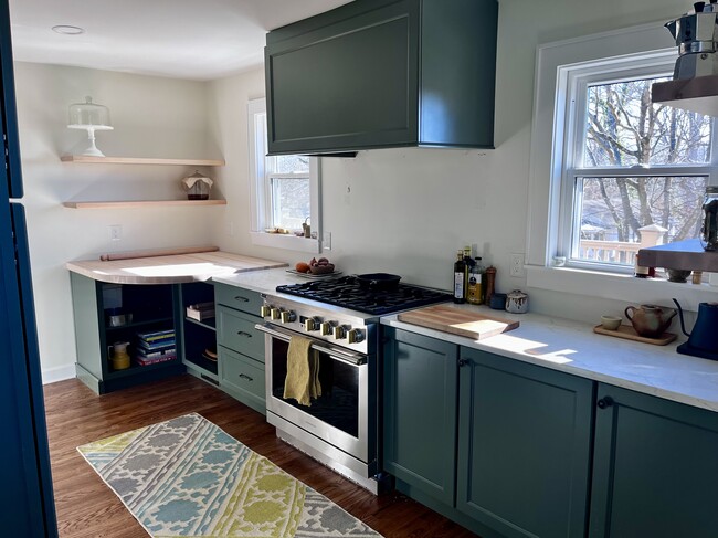 Kitchen, six burner ranger and custom wood butchers block - 2716 Keystone Ave