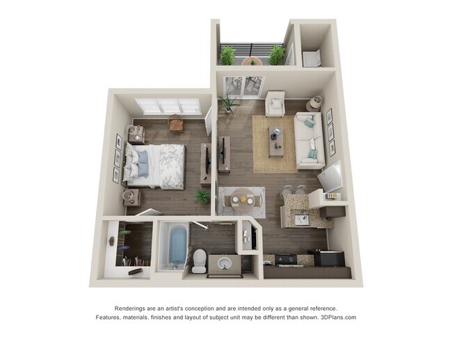 A1 - 1 habitación, 1 baño - 486 ft² - Landings at Pembroke Lakes