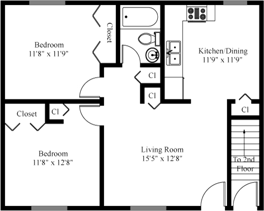 Plano de planta - Breckenridge Village Apartments