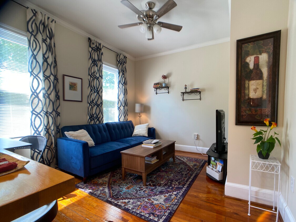 Comfortable living room with natural light - 1607 Charles St