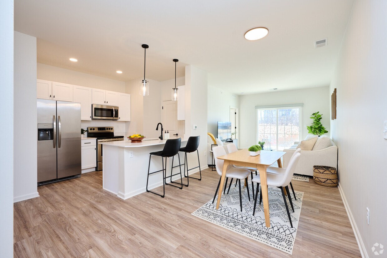 Plano A - 2 BR, 2 BA - 1100 SF. Comedor. - Genesee Pointe Apartments