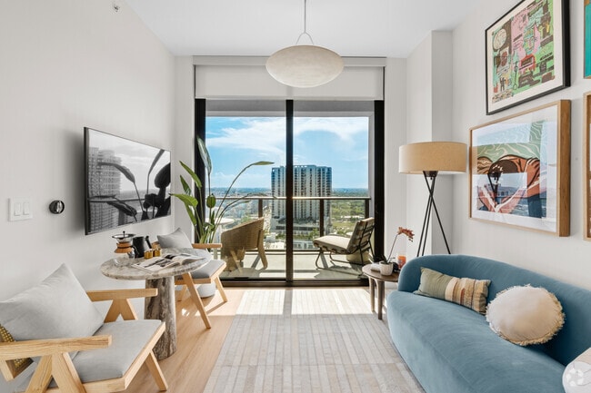 1BR, 1BA - 489SF - Living Room - Forma Miami Apartments