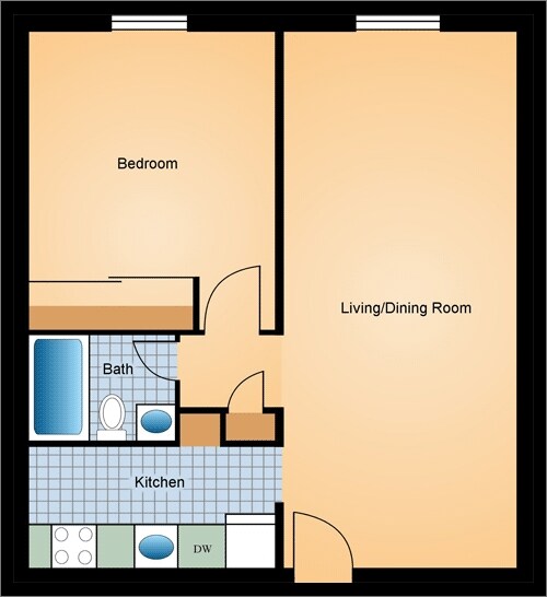 1HAB/1BA - EastSide Apartments