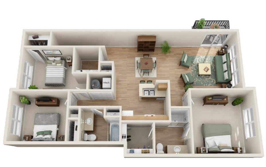 3D Floorplan - 299 Leydecker Rd