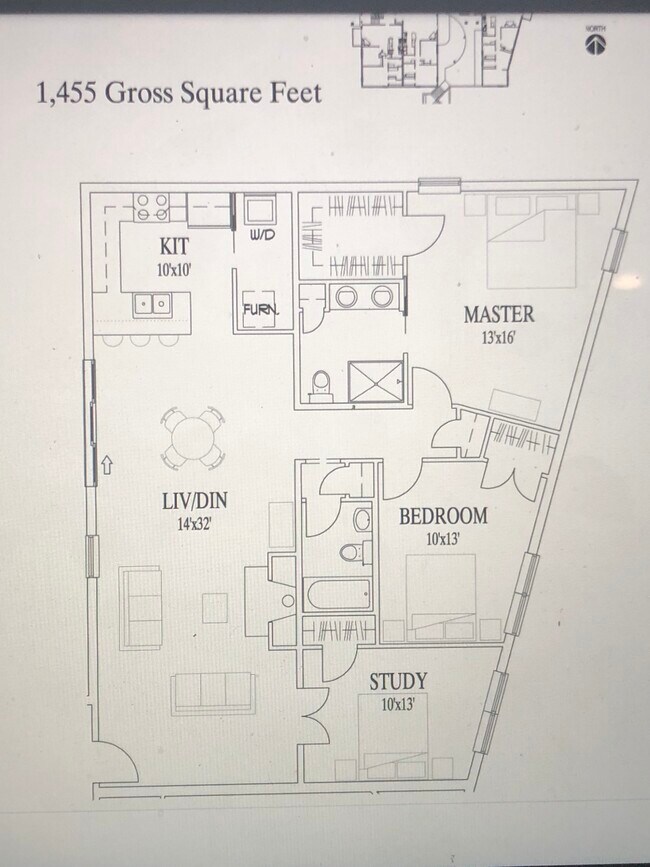 floor plan of the unit - 910 N Mcknight Rd