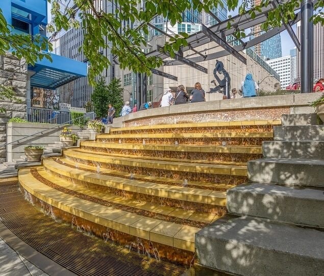The Harbor Steps are one of the city’s favorite gathering spots