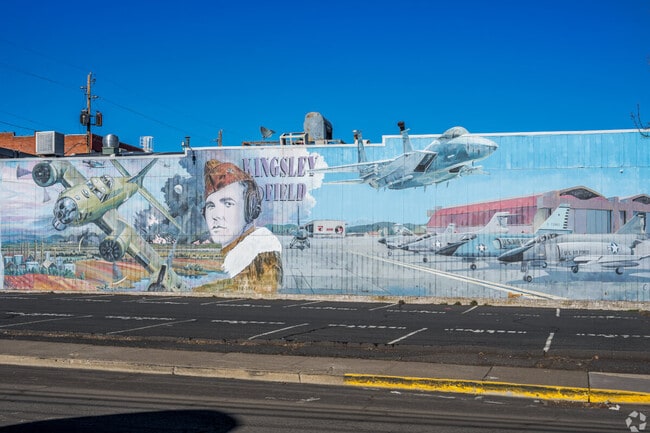 This mural of Kingsley Field Air Force Base is in downtown Klamath Falls.