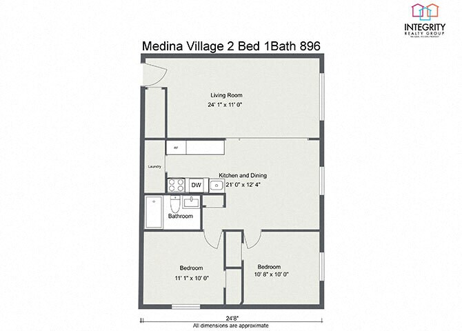 Integrity Medina Apartments – 2 Bedroom 1 Bath (802sqft)