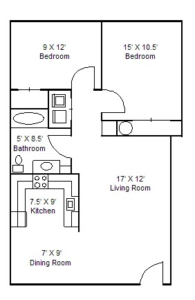 Plano de planta - Iris Meadows Apartments