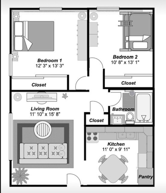 Floor plan room dimensions - 219 W Waupun St