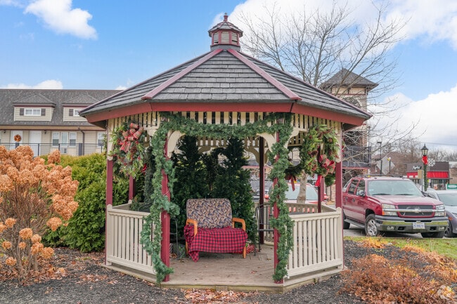 A cozy gazebo can be found in downtown Crete, near Lincoln-University Park.
