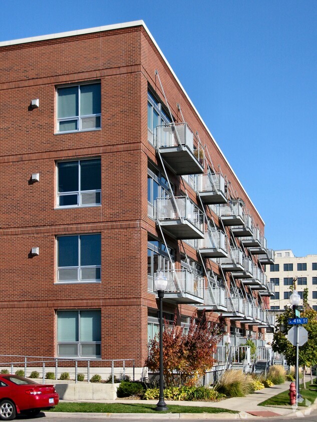 Balconies facing 7th Avenue North - 710 Lofts