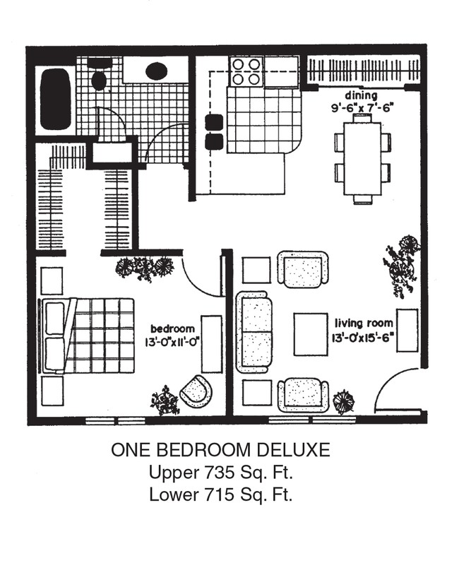 One Bedroom Deluxe - Country Village Apartments