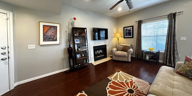 Fireplace & built in electric for mounting TV without wires showing - 2320 Gracy Farms Ln