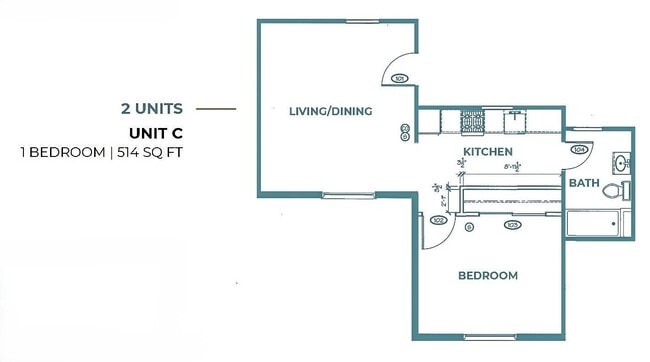 Magnolia (1 BR) 512 Sq. Ft. - The Laurel Residences on Main